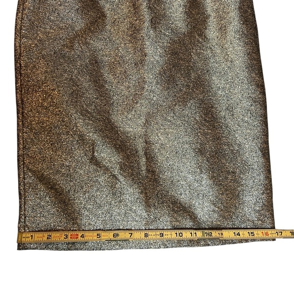 Worthington Gold Pebble Metallic Shimmer Pencil Holiday Celebration Classy Skirt - Picture 10 of 15